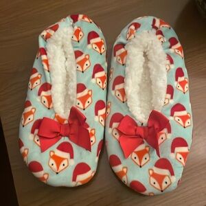 Foxy Christmas slippers